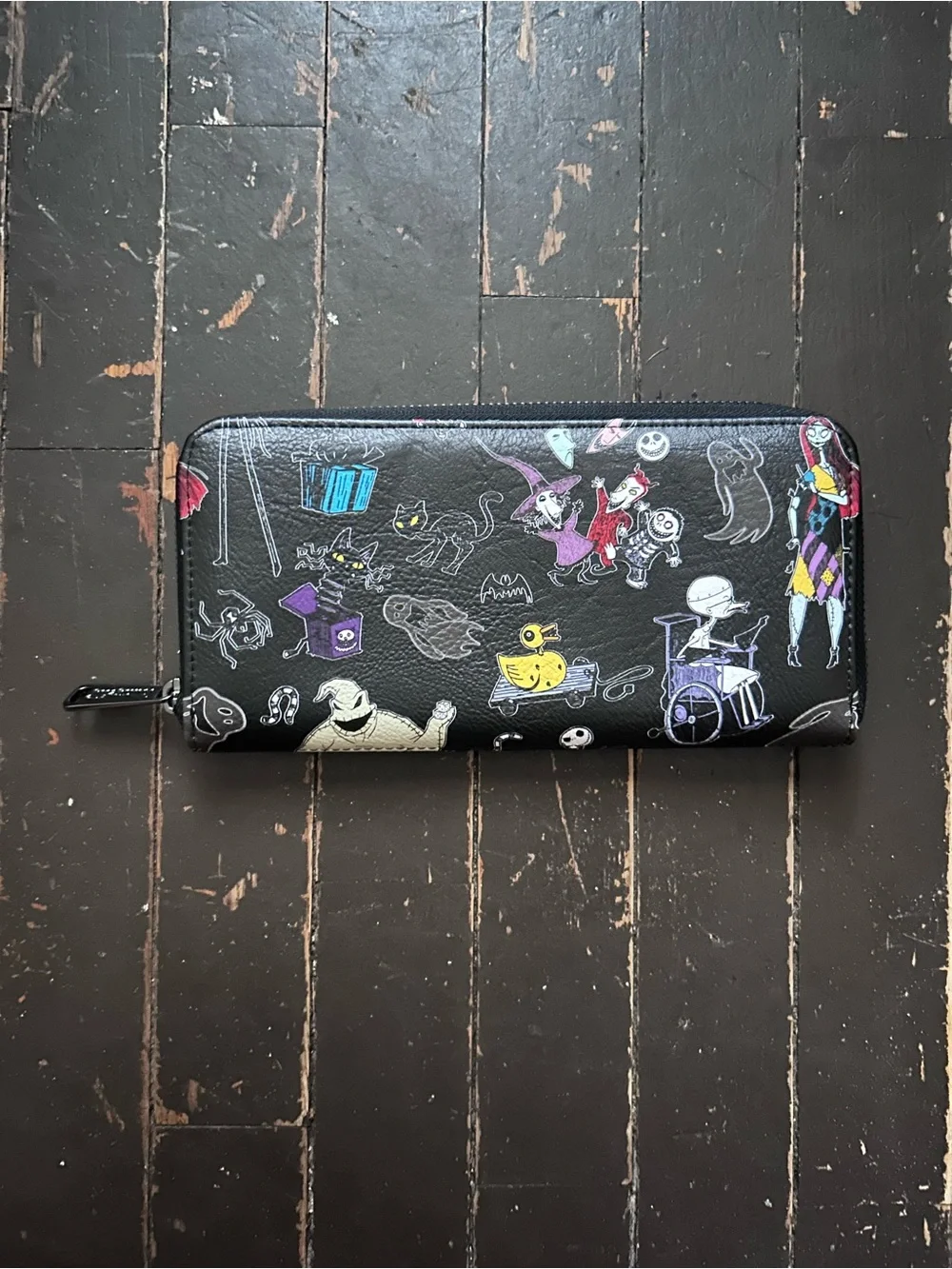 Disney Loungefly The Nightmare Before Christmas Black Character Zip Wallet